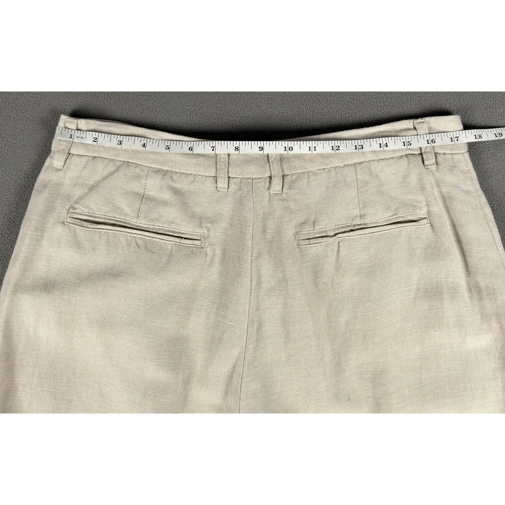 Magaschoni Pants Mens 34x31 Khaki Beige Linen Minimalist Resort Beach New